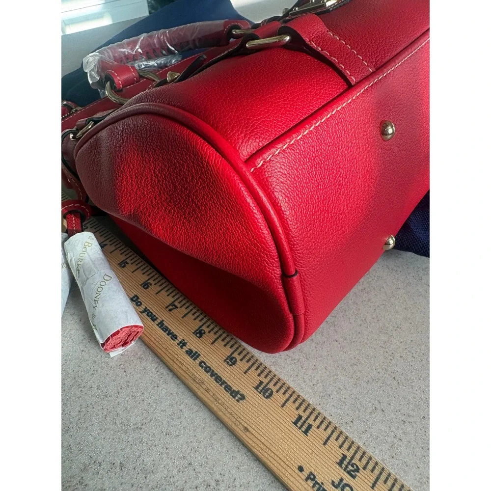 Dooney & Bourke Red Pebbled Leather Satchel with wallet Set  Luxury NWT‎